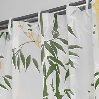 Bamboo Leaf Design Waterproof Shower Curtain for Bathroom, 7 Feet PVC Curtain with 8 Hooks ndash; 54rdquo;x 84rdquo; Inches (Green)-thumb1