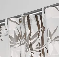 Bamboo Leaf Design Waterproof Shower Curtain for Bathroom, 7 Feet PVC Curtain with 8 Hooks ndash; 54rdquo;x 84rdquo; Inches (Brown)-thumb2