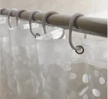 PVC 3D Pebble Clear Shower Curtain, Bathroom Waterproof Plastic Shower Curtains Liner with 8 Shower Curtain Rings Hooks for Shower Stall, Bathtubs (54X108 INCHES( 9 FEET by 4.5 FEET))-thumb2