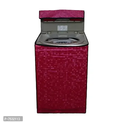 Washable  Dustproof Top Load Fully Automatic Washing Machine Cover (Suitable for 6 Kg, 6.5 kg, 7 kg, 7.5 kg) (RED TOP LOAD WASHING MACHINE COVER)-thumb0