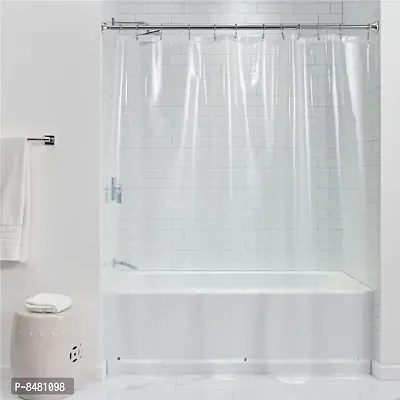 Waterproof Shower Curtain for Bathroom, Clear Transparent PVC Curtain (9 FEET Set of 1)-thumb0