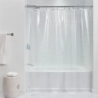 Waterproof Shower Curtain for Bathroom, Clear Transparent PVC Curtain (9 FEET Set of 1)