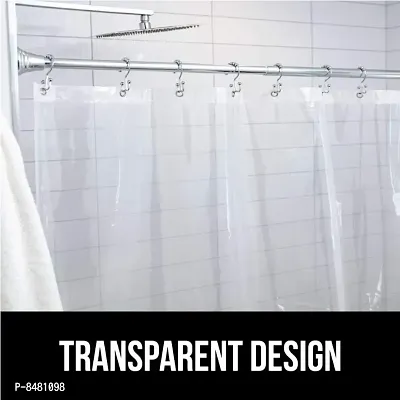 Waterproof Shower Curtain for Bathroom, Clear Transparent PVC Curtain (9 FEET Set of 1)-thumb2