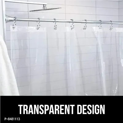 Waterproof Shower Curtain for Bathroom, Clear Transparent PVC Curtain (8 FEET Set of 1)-thumb2