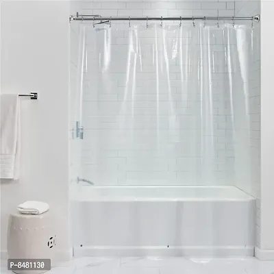 Waterproof Shower Curtain for Bathroom, Clear Transparent PVC Curtain (7 FEET Set of 2)-thumb0
