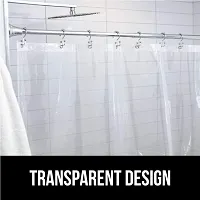 Waterproof Shower Curtain for Bathroom, Clear Transparent PVC Curtain (7 FEET Set of 1)-thumb1