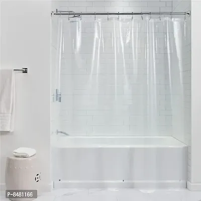 Waterproof Shower Curtain for Bathroom, Clear Transparent PVC Curtain (7 FEET Set of 1)-thumb0