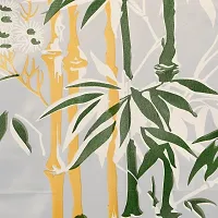 Bamboo Design PVC Shower Curtain 7 Feet with Hooks (7 FEET Green Set of 2)-thumb2