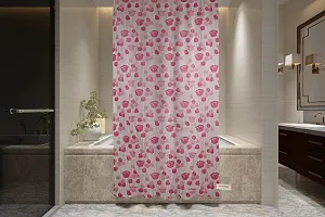 PVC Shower Curtain Tulip Design (9 FEET Pink Set of 1)-thumb1