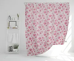 PVC Shower Curtain Tulip Design (9 FEET Pink Set of 1)-thumb2