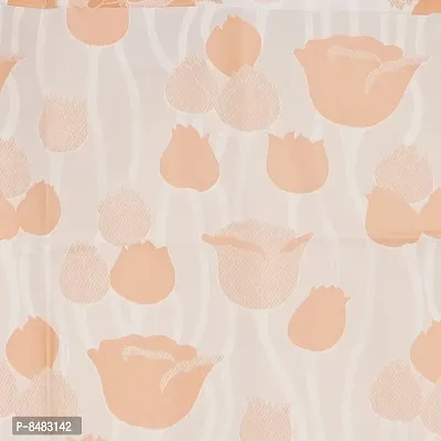 PVC Shower Curtain Tulip Design (9 FEET Orange Set of 1)-thumb2