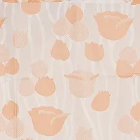 PVC Shower Curtain Tulip Design (9 FEET Orange Set of 2)-thumb1