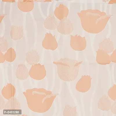 PVC Shower Curtain Tulip Design (9 FEET Orange Set of 2)-thumb2