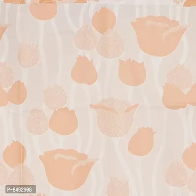 PVC Shower Curtain Tulip Design (9 FEET Orange Set of 1)-thumb2