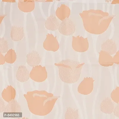 PVC Shower Curtain Tulip Design (7 FEET Orange Set of 2)-thumb2