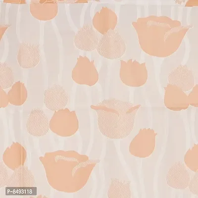 PVC Shower Curtain Tulip Design (7 FEET Orange Set of 1)-thumb2