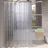 Pebbles Design Waterproof Shower Curtain for Bathroom, PVC Curtain (7 FEET, SET OF 1)-thumb1