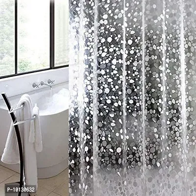 3D Coin Design PVC AC Curtain- Transparent, Width-54 Inches X Height-84 Inches, 7 Feet - Set of 2-thumb0