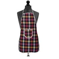 Waterproof Cotton Kitchen Apron with Front Pocket (Multicolour) Set of 2-thumb3
