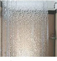 PVC Transparent Coin Design SET OF 2  Shower Curtain with 16 Hooks (7 ft, Transparent), waterproof-thumb3