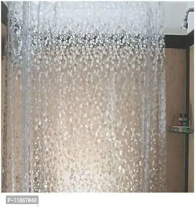 PVC Transparent Coin Design Shower Curtain with 8 Hooks (9 ft, Transparent), waterproof-thumb4