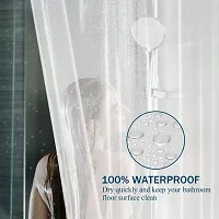 Waterproof Shower Curtain for Bathroom, Clear Transparent PVC Curtain (7 FEET Set of 2)-thumb3