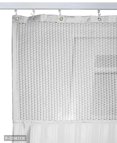 ICU Partition Net Hospital Curtain 54x84 Inches( 7 Feet by 4.5 Feet) with C-Hooks (White)-thumb2