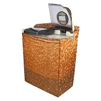 Fabfurn Semi Automatic Square Check Design Washing Machine Cover (Suitable for 6 kg, 6.5 kg, 7 kg) (Gold)-thumb1