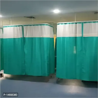 Fabfurn set of 1 Hospital Curtains for Bed partition in Clinics, ICU and Wards - PVC (72 INCH Width x 84 INCH Height) (7 FEET by 6 FEET, Green)