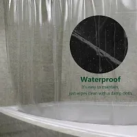 Fabfurn PVC Classic Bathroom Curtain with Hooks, Standard, Transparent, 1 Piece (8 FEET by 4.5 FEET)-thumb2