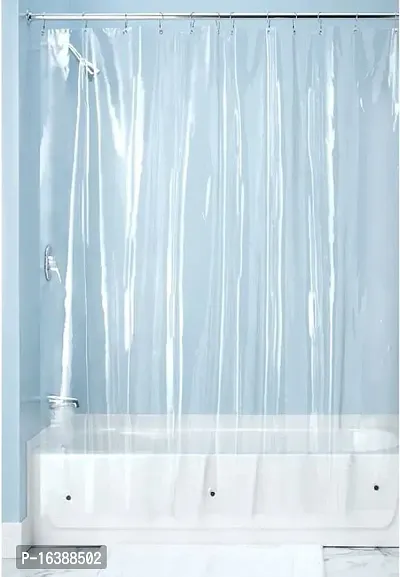 Fabfurn PVC Classic Bathroom Curtain with Hooks, Standard, Transparent, 1 Piece (8 FEET by 4.5 FEET)-thumb4
