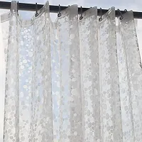 Fabfurn PVC Transparent Coin Design Shower Curtain with 8 Hooks, Waterproof (9 FEET by 4.5 FEET)-thumb1