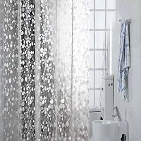 Fabfurn PVC Transparent Coin Design Shower Curtain with 8 Hooks, Waterproof (9 FEET by 4.5 FEET)-thumb2