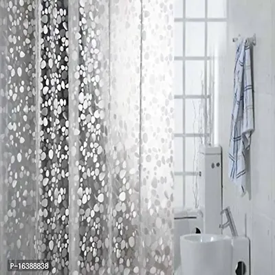 Fabfurn PVC Transparent Coin Design Shower Curtain with 8 Hooks, Waterproof (9 FEET by 4.5 FEET)-thumb3