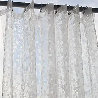 Fabfurn PVC Transparent Coin Design Shower Curtain with 8 Hooks, Waterproof (7 FEET by 4.5 FEET)-thumb2