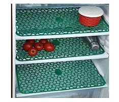 PVC Drawer and Fridge Jali Mats/Drawer Mats Jali/Placemats (Set of 6 Pieces) Waterproof, Plastic (Green)-thumb2