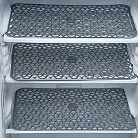 PVC Drawer and Fridge Jali Mats/Drawer Mats Jali/Placemats (Set of 6 Pieces) Waterproof, Plastic (Grey)-thumb3