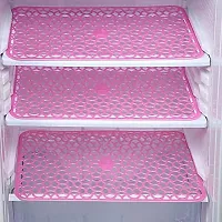 PVC Drawer and Fridge Jali Mats/Drawer Mats Jali/Placemats (Set of 6 Pieces) Waterproof, Plastic (Pink)-thumb3