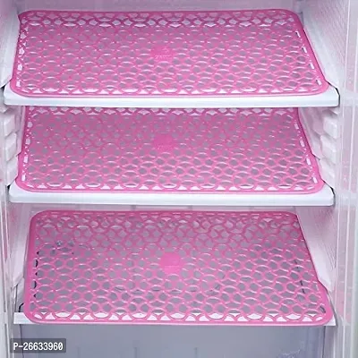 PVC Drawer and Fridge Jali Mats/Drawer Mats Jali/Placemats (Set of 6 Pieces) Waterproof, Plastic (Pink)-thumb4