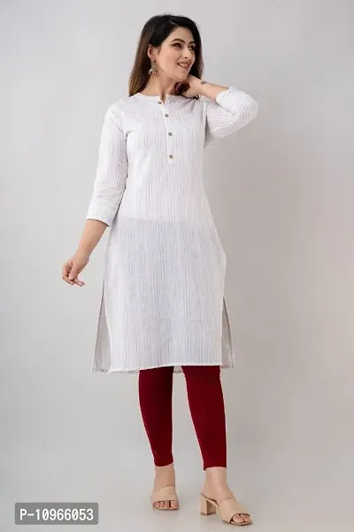 Multi Off-White Kantha Cotton Kurta