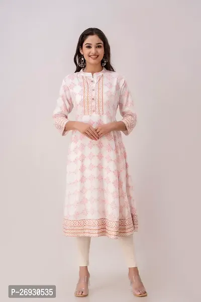 Classic Anarkali Off-white Gold Kurta For Women-thumb3