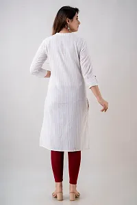 Multi Off-White Kantha Cotton Kurta-thumb2