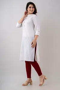 Multi Off-White Kantha Cotton Kurta-thumb3