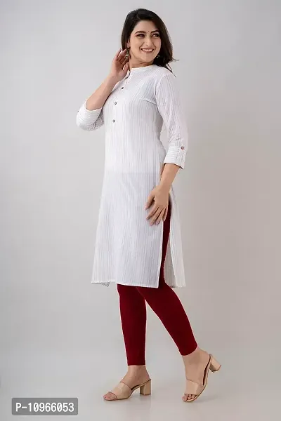 Multi Off-White Kantha Cotton Kurta-thumb4