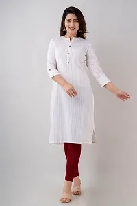 Multi Off-White Kantha Cotton Kurta-thumb1