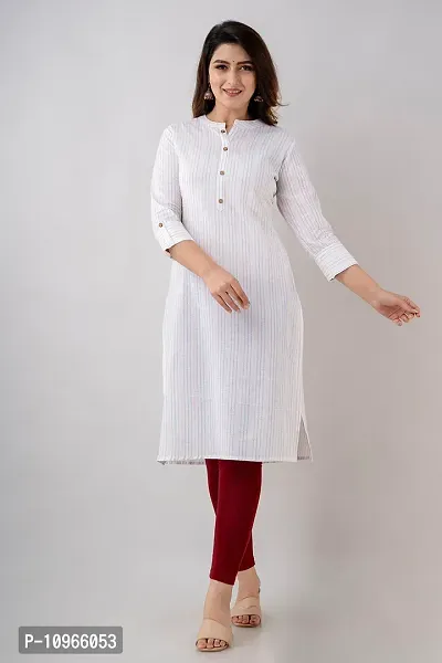 Multi Off-White Kantha Cotton Kurta-thumb2