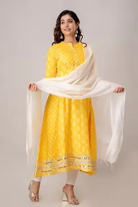 Yellow Colour Anarkali Kurta with Dupatta Set-thumb3