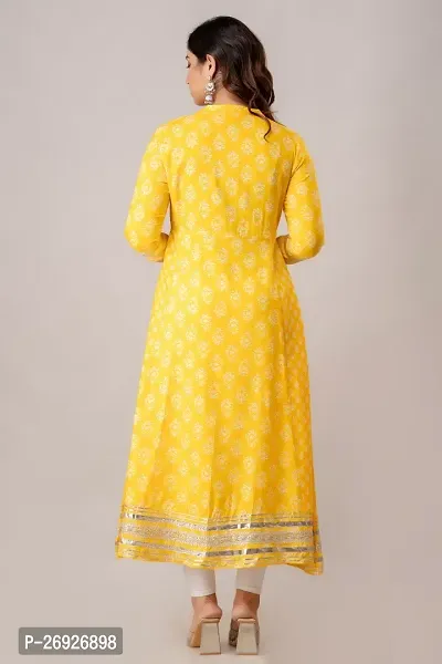 Yellow Colour Anarkali Kurta with Dupatta Set-thumb5