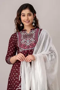 Fancy Cotton Blend Ethnic Gowns With Dupatta For Women-thumb1