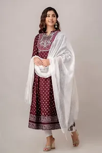 Fancy Cotton Blend Ethnic Gowns With Dupatta For Women-thumb3